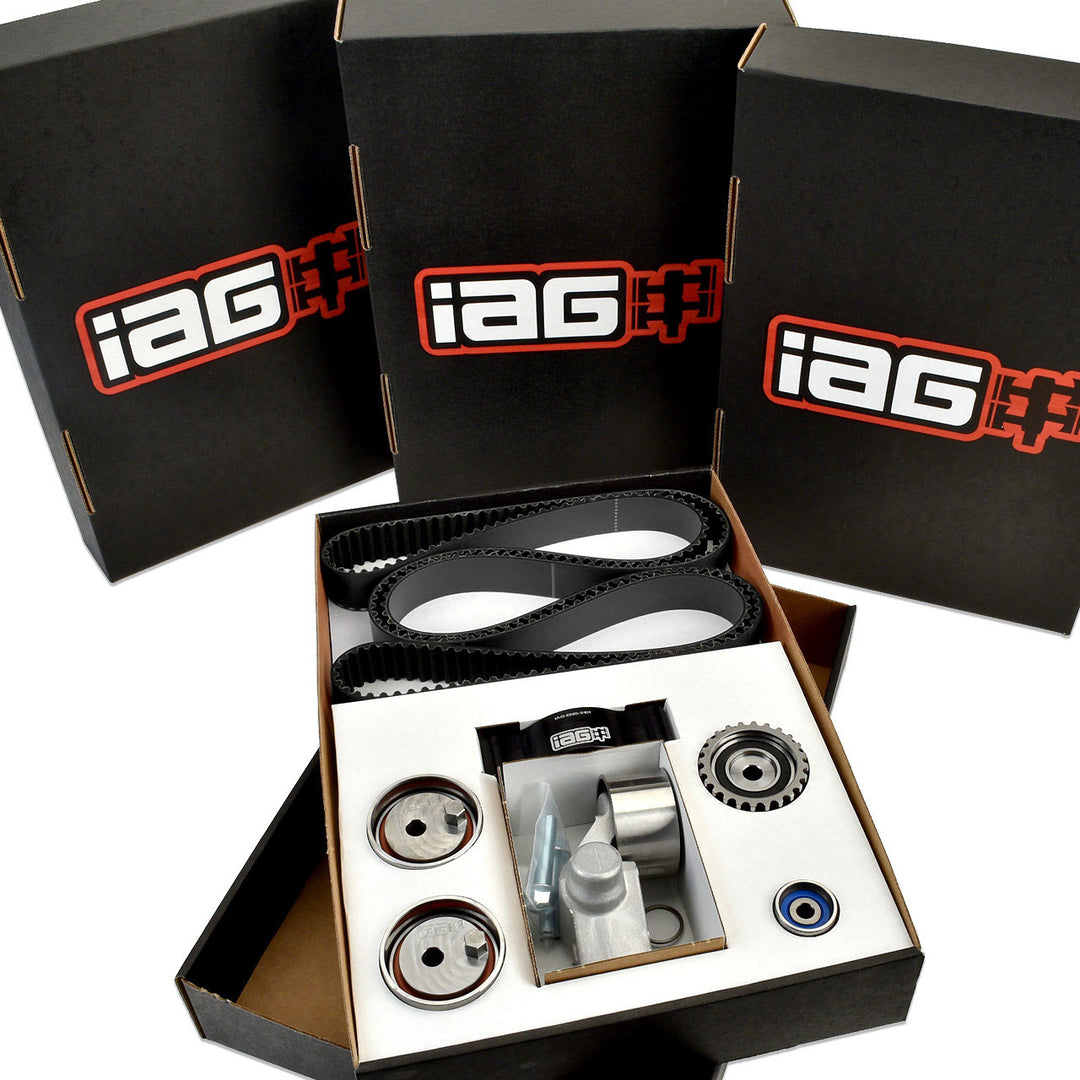 IAG Timing Belt Kit with IAG Black Racing Belt, Timing Guide, Adjustable Idlers & Tensioner for 02-14 WRX, 04-21 STI - Dirty Racing Products