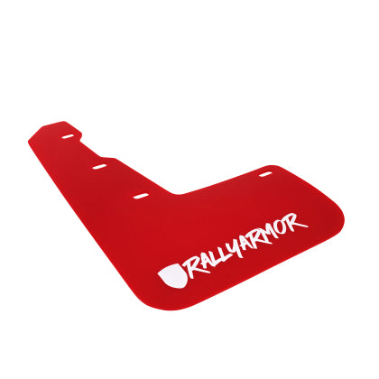 Rally Armor 2015-21 Subaru WRX & STI Red UR Mud Flap White Altered Font Logo - Dirty Racing Products