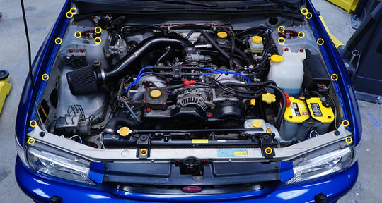Dress Up Bolts Stage 1 Titanium Hardware Engine Bay Kit Subaru Impreza GC8 (1992-2001) - Dirty Racing Products
