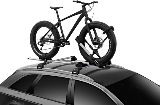 Thule UpRide - Roof Top Bike Rack Wheel Mount (No Frame Contact) - Black/Aluminum - Dirty Racing Products