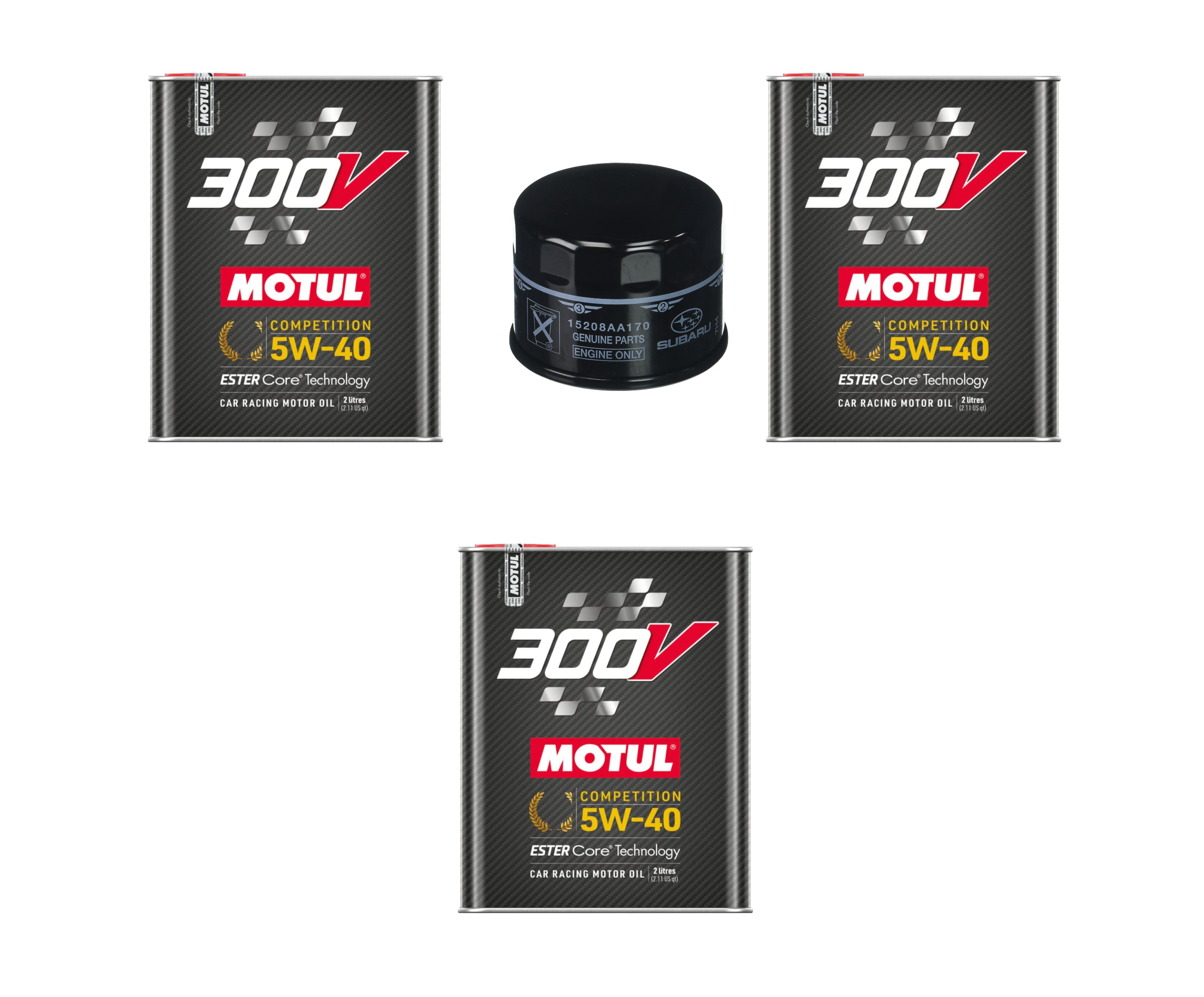 Motul 300V Competition 5W40 Oil Change Kit Subaru WRX 2015-2021 / Forester XT 2014-2018 - Dirty Racing Products