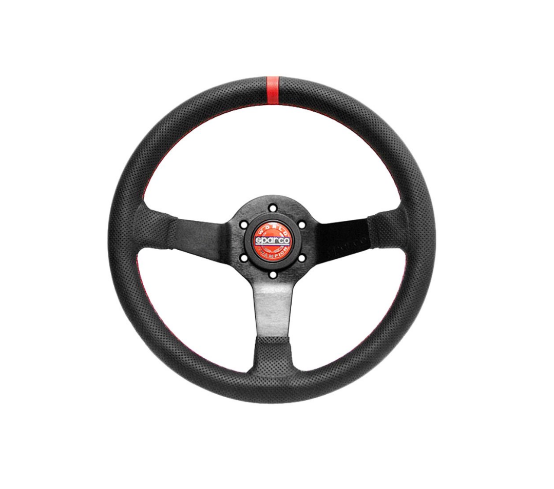 Sparco Champion Limited Edition Steering Wheel Black Leather - Universal - Dirty Racing Products
