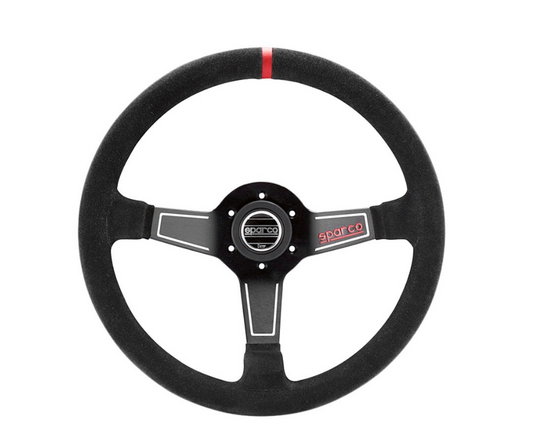 Sparco 3-Spoke L575 Series Street Racing Black Suede Steering Wheel - Dirty Racing Products