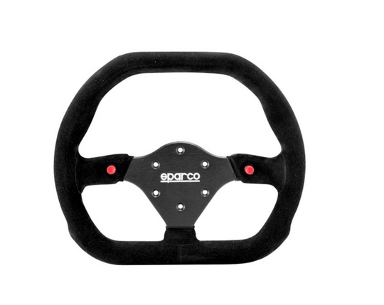 Sparco 3-Spoke P310 Series Competition Black Suede D-Shape Steering Wheel - Dirty Racing Products