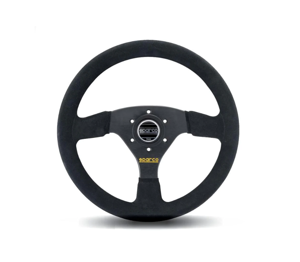 Sparco 3-Spoke R 323 Black Suede Steering Wheel - Dirty Racing Products