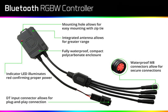 Diode Dynamics RGBW Bluetooth Controller - Connector Type: M8 - Dirty Racing Products