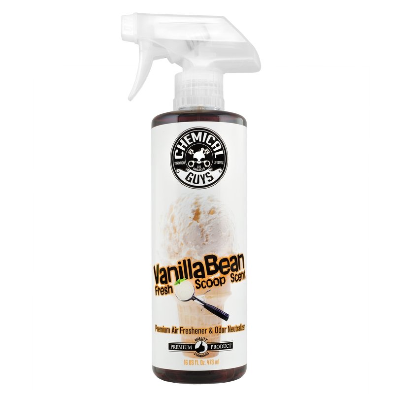 Chemical Guys Vanilla Bean Air Freshener & Odor Eliminator - 16oz (P6) - Dirty Racing Products
