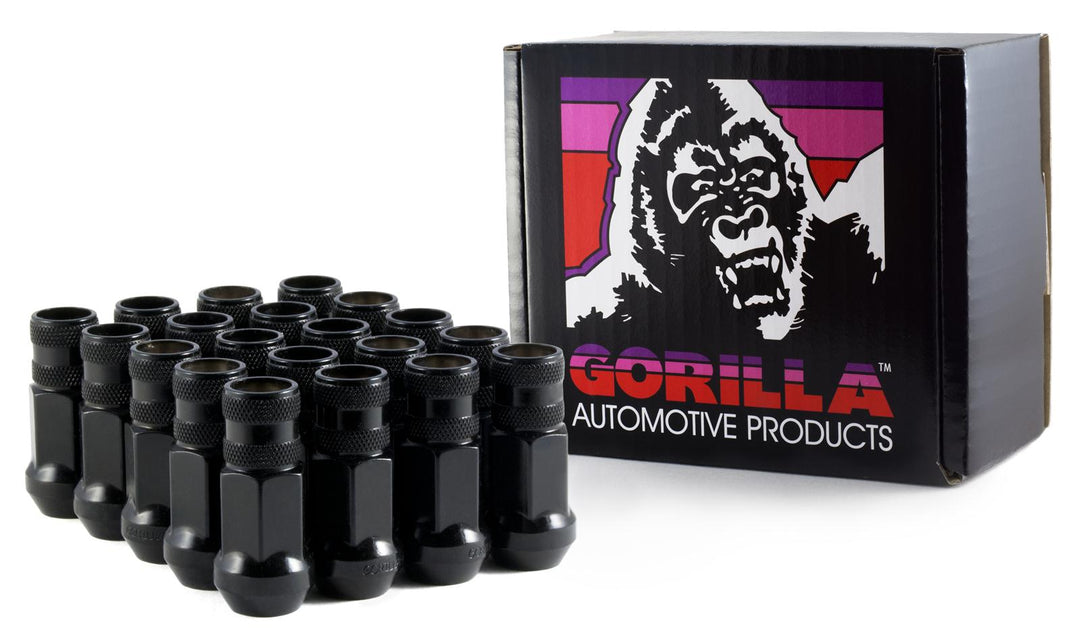 Gorilla Forged Steel Lug Nuts, Conical Seat, 14mm x 1.50 RH, Open End, Black Chrome, Set of 20 - Dirty Racing Products
