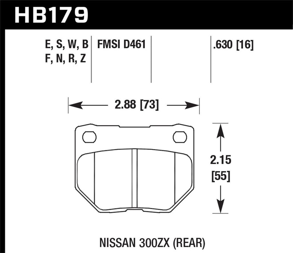 Hawk Performance HT-10 Rear Brake Pads - Subaru WRX 2006-2007 / 300ZX 1990-1996 - Dirty Racing Products