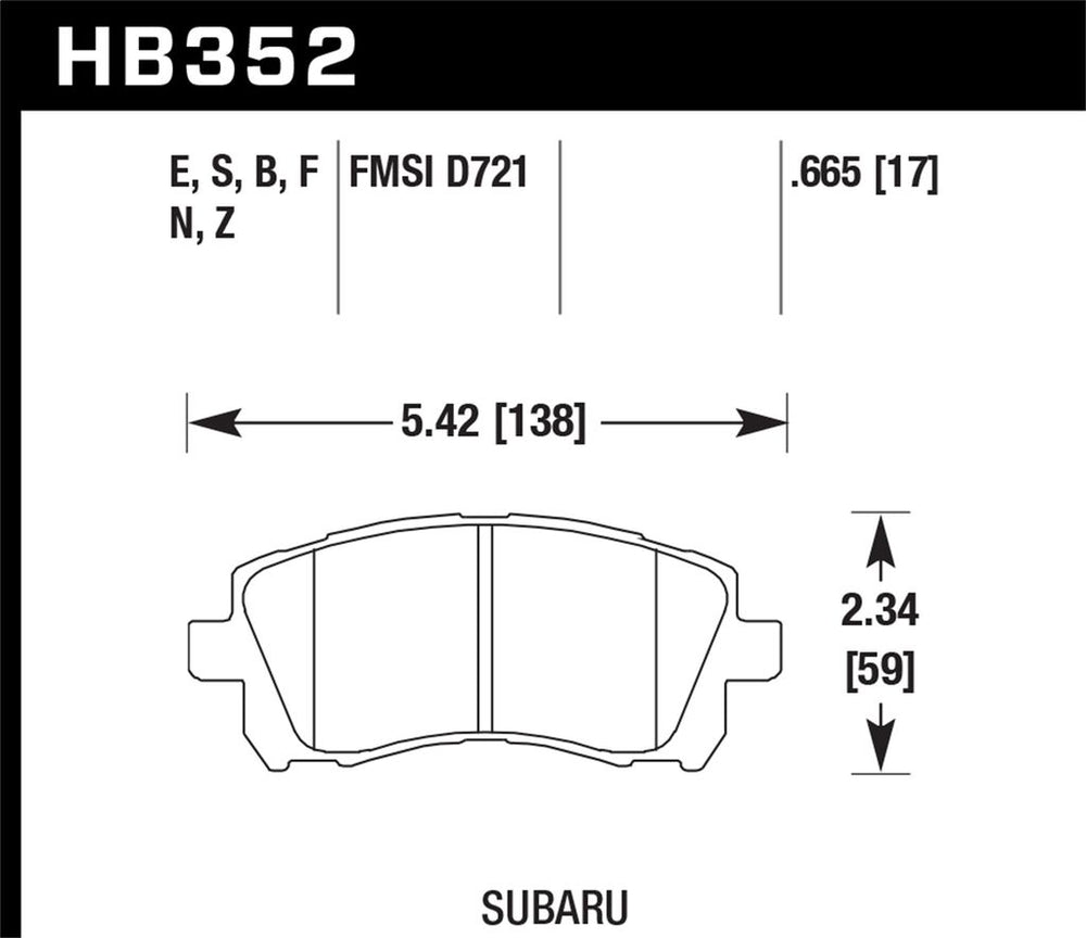 Hawk Performance HPS Front Brake Pads - Subaru WRX 2002 / 2.5RS 1999-2001 - Dirty Racing Products