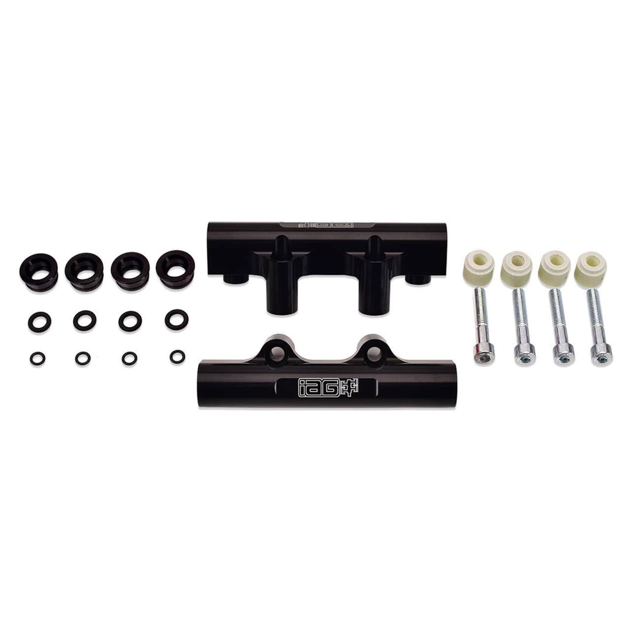 IAG Performance Side Feed to Top Feed Fuel Rail Conversion Kit for 2004-06 Subaru STI, 05-07 LGT, 04-05 FXT (Black Finish) - Dirty Racing Products