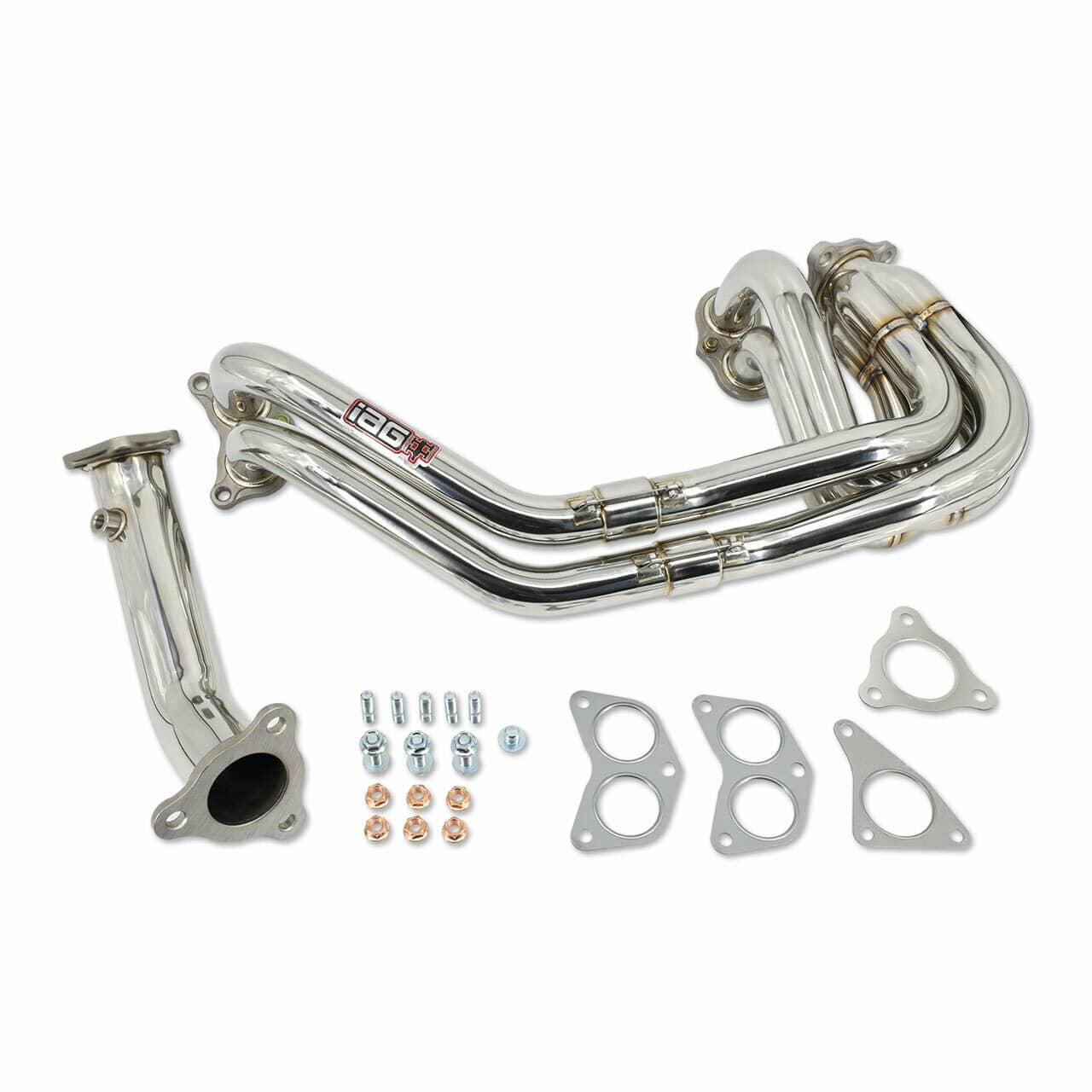 IAG Performance Unequal Length 3-Bolt Header & Uppipe for 02-14 WRX, 04-20 STI, 05-09 LGT, 04-08 FXT - Dirty Racing Products