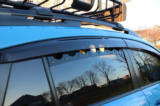 Billetworkz Black Window Vents w/Circles (Standard) Subaru Crosstrek 2013-2017 - Dirty Racing Products