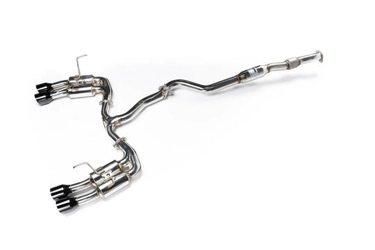 Invidia Gemini R400 Stainless Steel Catback Exhaust w/ Signature Series Black Quad Tips 2022 WRX - Dirty Racing Products