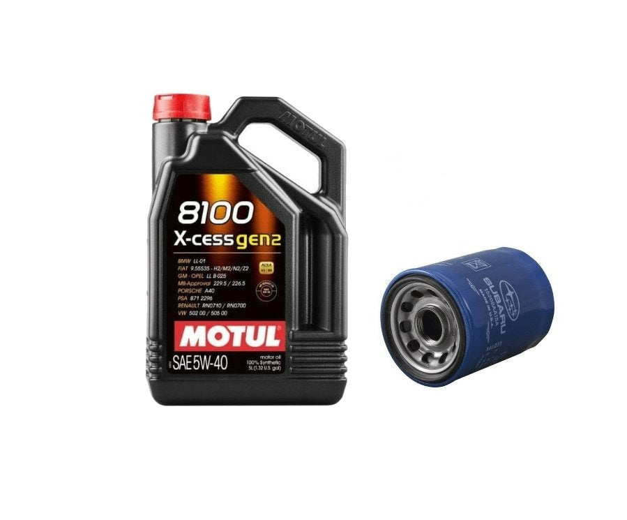 Motul 8100 X-CESS 5W40 Subaru Oil Change Kit (Ascent, Crosstrek, Forester, Legacy, Outback 2011+) - Dirty Racing Products