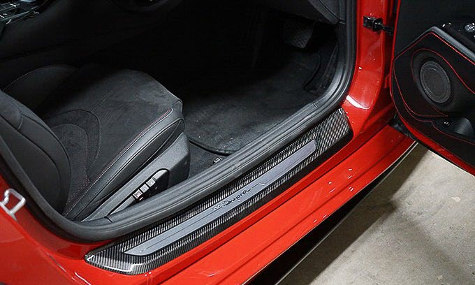 Revel GT Dry Carbon Door Sill Plates Inner Set Toyota GR Supra 2020 - Dirty Racing Products