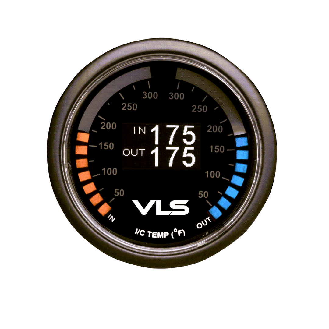 Revel VLS OLED Intercooler Dual Temperature Gauge 52mm - Universal - Dirty Racing Products