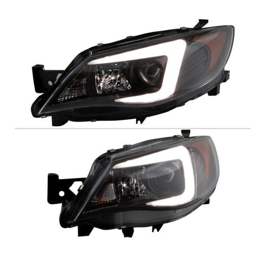 Spyder Black LED DRL Bar Projector Headlights Subaru WRX 2008-2009 - Dirty Racing Products