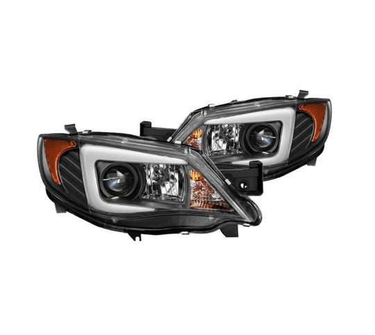 Spyder Black LED DRL Bar Projector Headlights Subaru WRX 2008-2009 - Dirty Racing Products