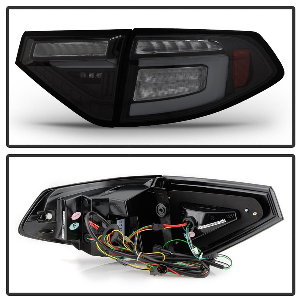 Spyder LED Tail Lights Sequential Signal Black Smoke Subaru WRX 2008-2014 Hatchback - Dirty Racing Products