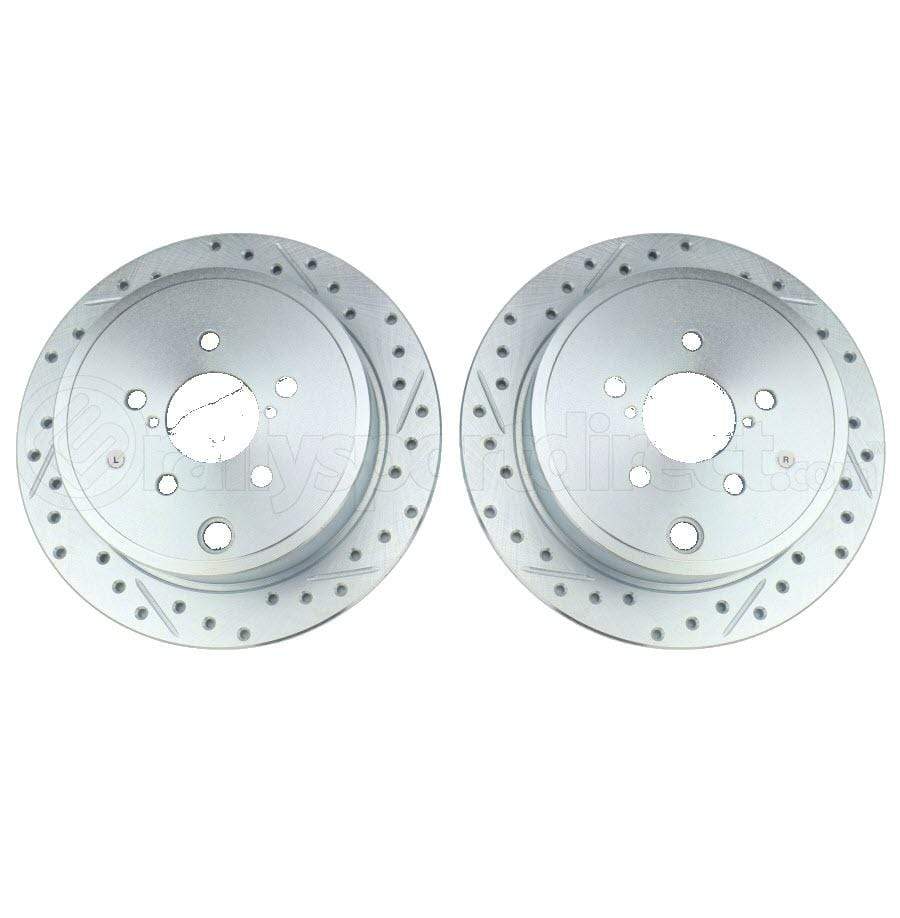 StopTech C-Tek Sport Drilled and Slotted Rotor Pair Rear Subaru WRX 2008-2014 / Forester 2009-2013 - Dirty Racing Products