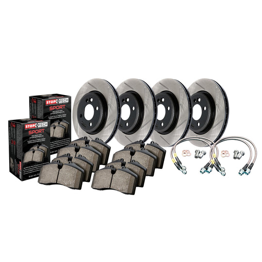 StopTech Front & Rear Slotted Sport Brake Kit Subaru Legacy GT (including Spec B) 2005-2009 - Dirty Racing Products