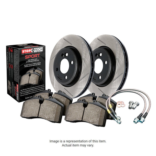 StopTech Front & Rear Slotted Sport Brake Kit Subaru STI 2005-2007 - Dirty Racing Products