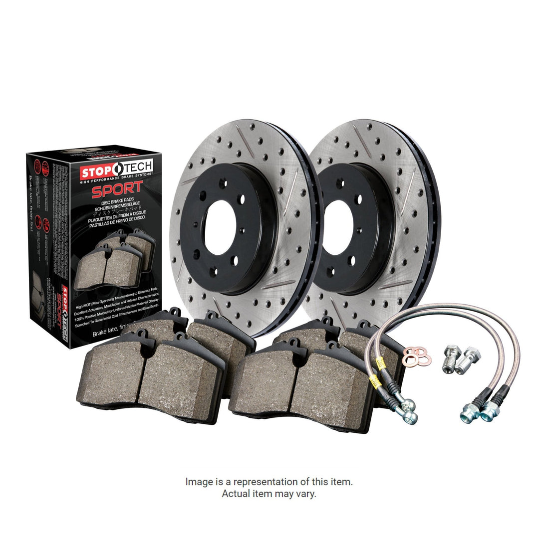 StopTech Rear Slotted & Drilled Sport Brake Kit Subaru STI 2005-2007 - Dirty Racing Products