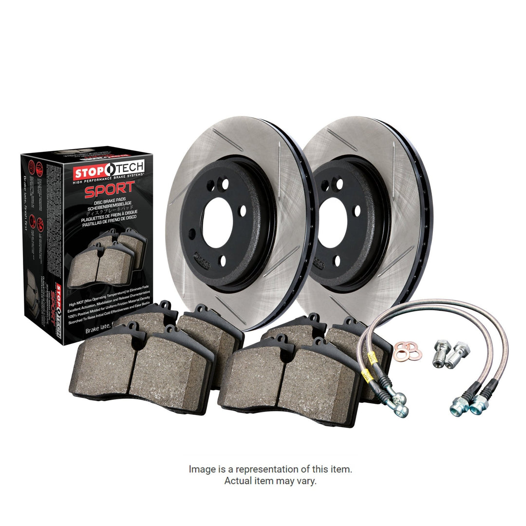 StopTech Rear Slotted Sport Brake Kit Subaru WRX 2006-2007 - Dirty Racing Products