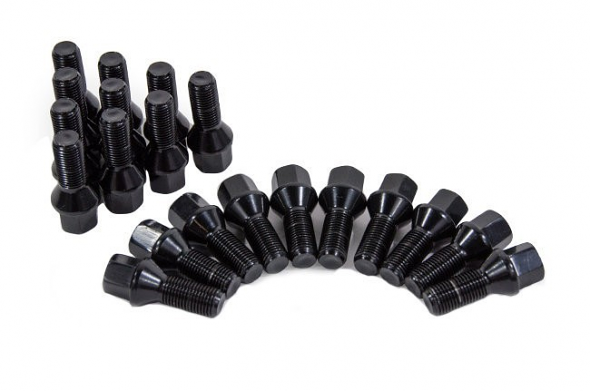 Wheel Mate Mevius Lug Bolt Set of 20 - Black Hex 14x1.50 27mm - Dirty Racing Products