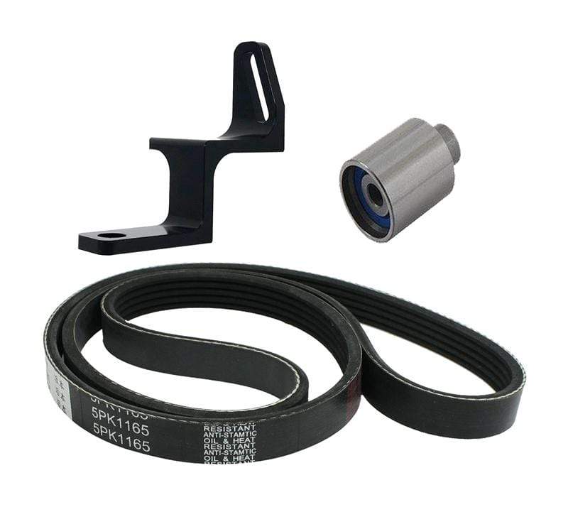 Torque Solution Reversed Intake Manifold Alternator Relocation Bracket Kit (Black) WRX 02-14, STI 04-19, FXT, LGT,  EJ20, EJ25 - Dirty Racing Products